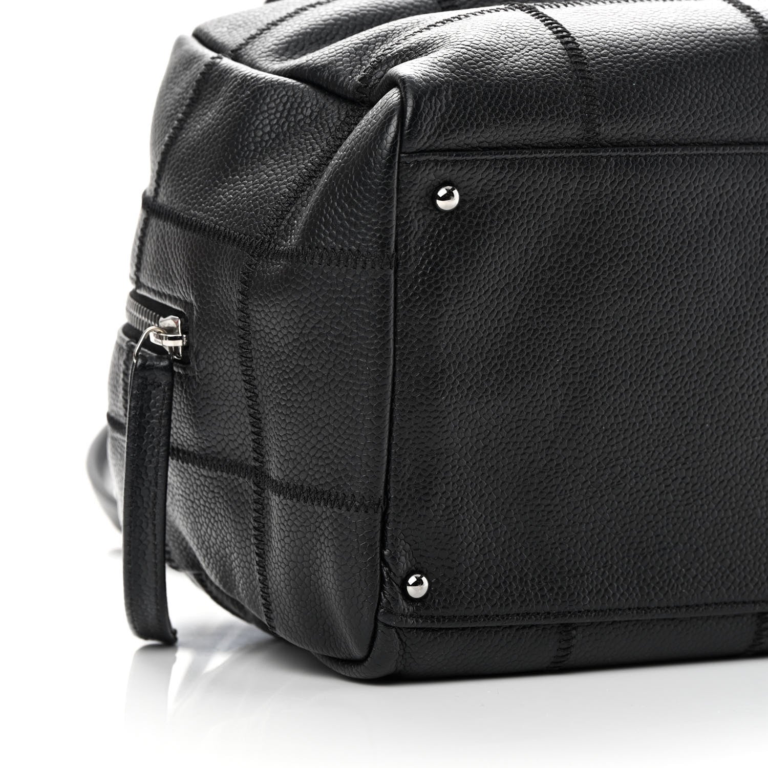 Chanel Caviar Square Stitched Bowler Black 8 of 12
