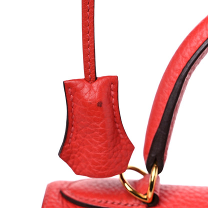 Hermes Taurillon Clemence Kelly Retourne 28 Rouge Pivoine 15 of 17