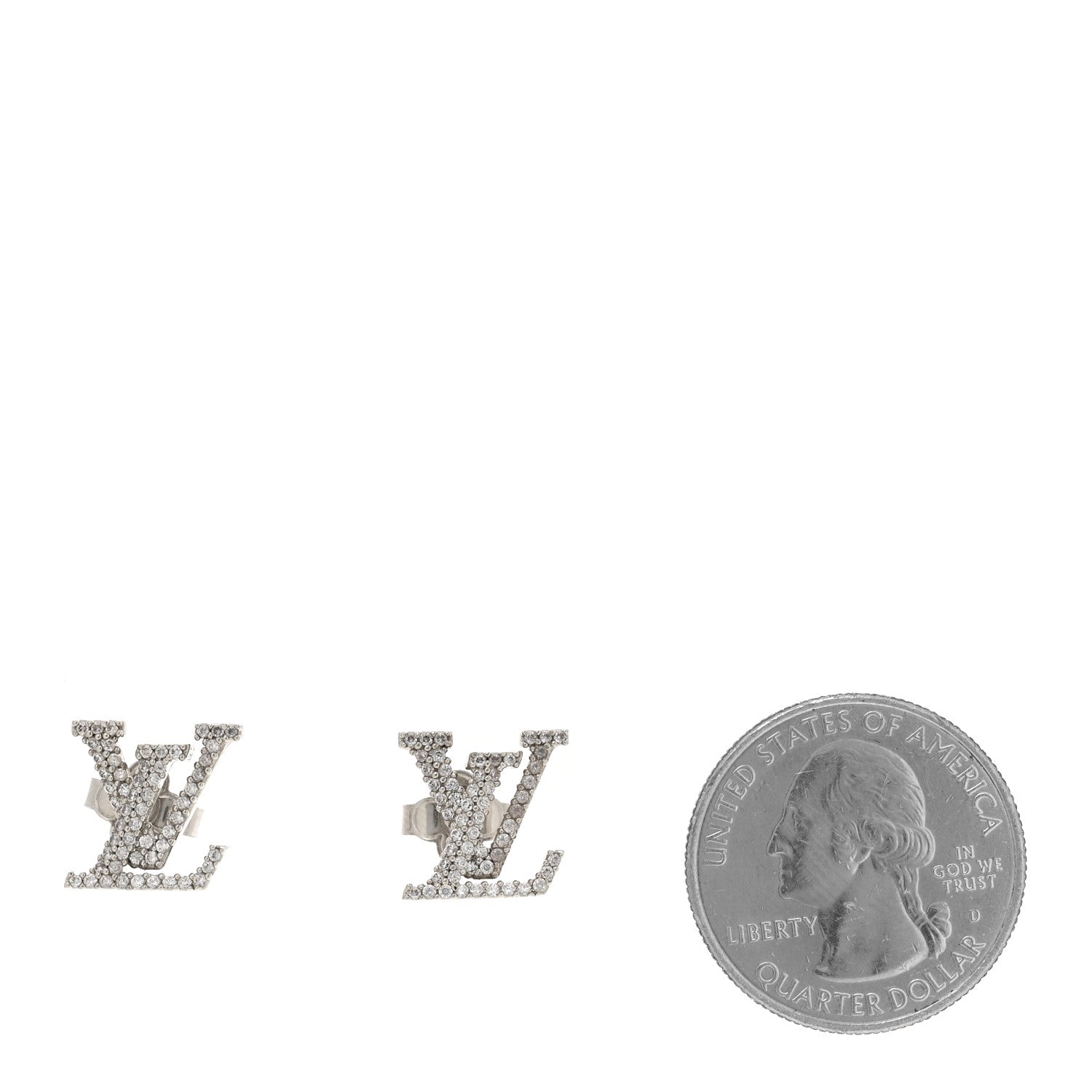 Louis Vuitton Crystal LV Iconic Earrings Silver 2 of 4