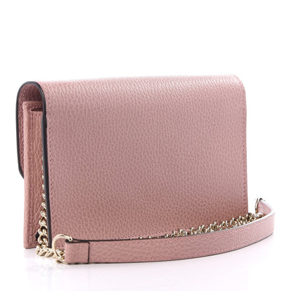 Gucci Dollar Calfskin Interlocking G Chain Wallet Soft Pink 2 of 9