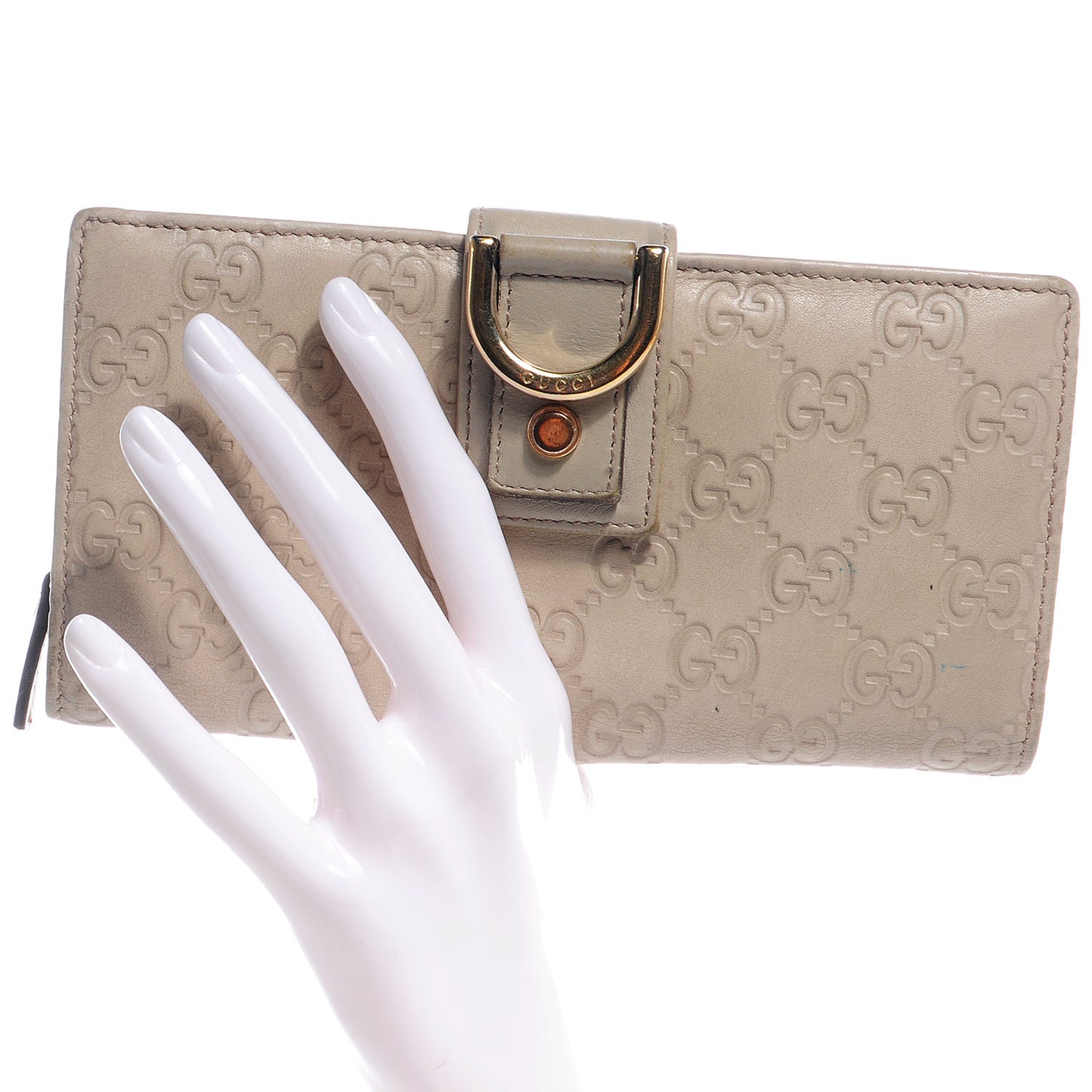 Guccissima Abbey Continental Wallet Off White