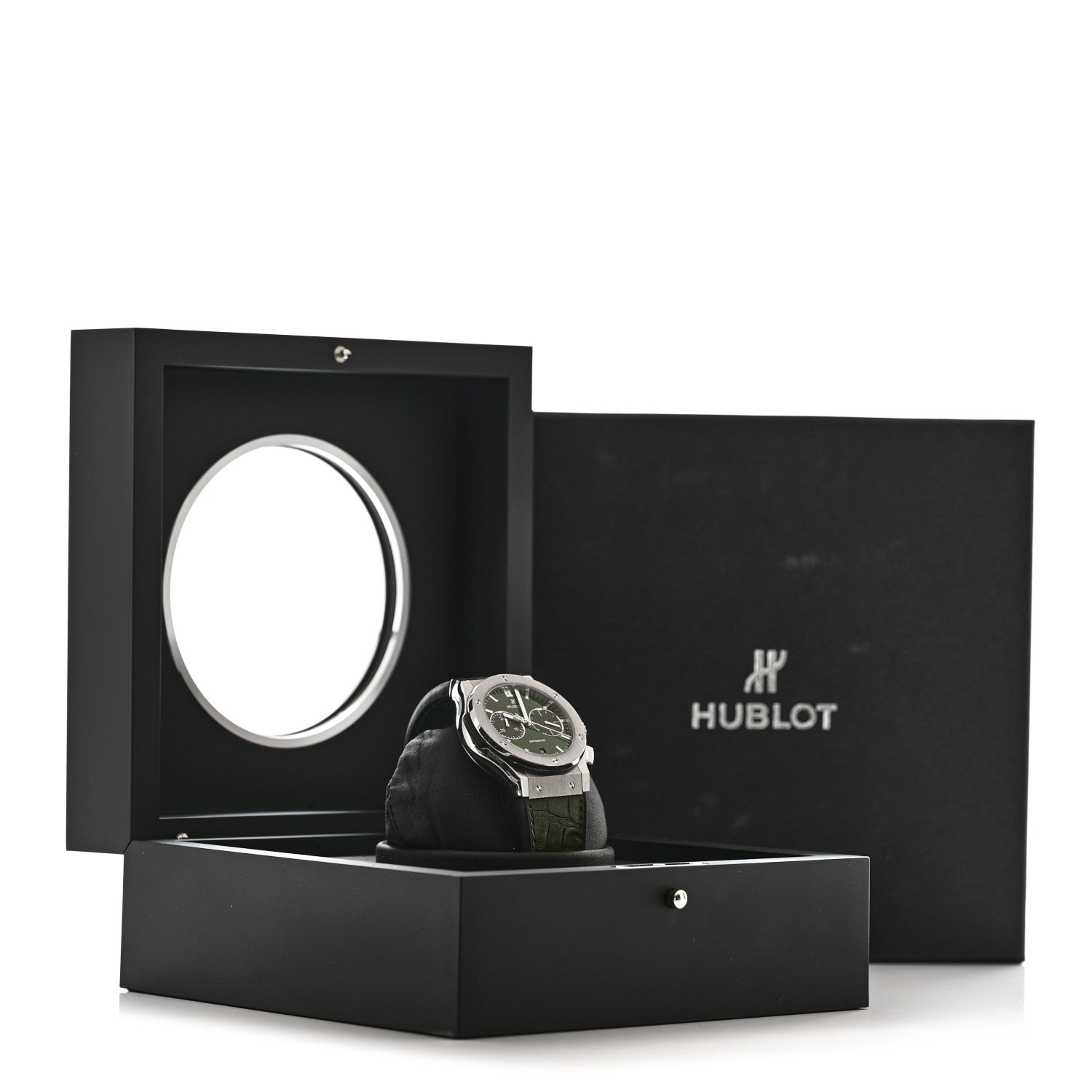 Hublot Titanium Alligator 45mm Classic Fusion Chronograph Automatic Watch Green 521.NX.8970.LR 5 of 5