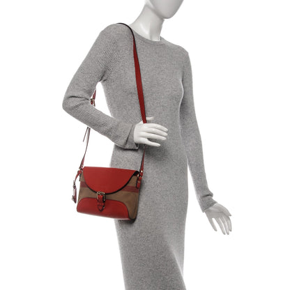 Burberry Canvas House Check Small Henham Crossbody Red 2 of 8