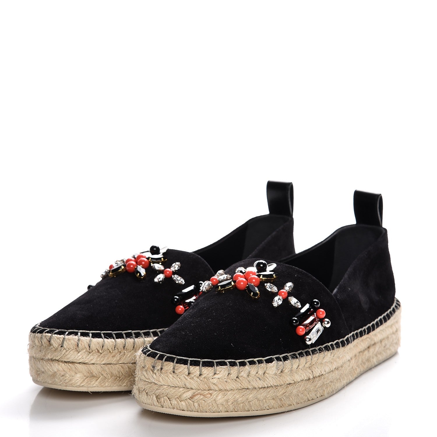 Louis Vuitton Suede Front Pier Espadrille Flats 39 Black 2 of 9