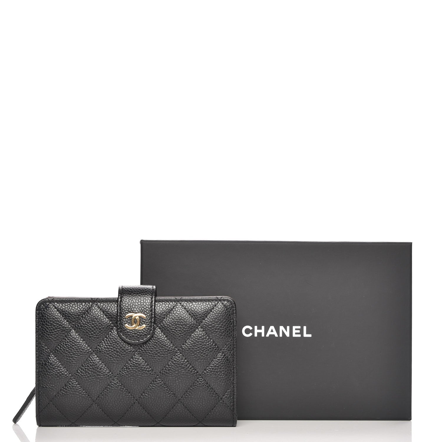 Chanel Caviar Quilted Zipped Pocket Wallet Black 9 of 9
