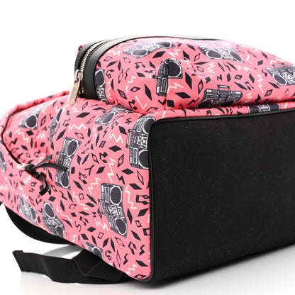Saint Laurent Canvas Radio Print City Backpack Pink 10 of 11