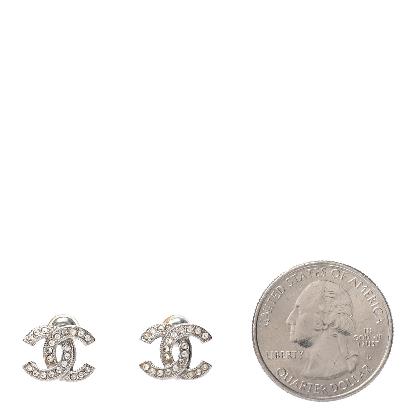 Crystal Mini Timeless CC Earrings Silver