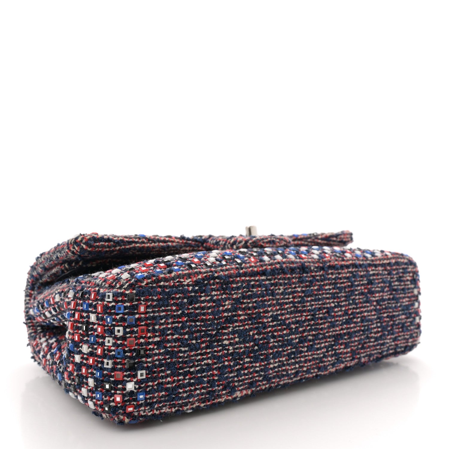 Chanel Sequin Tweed Medium Double Flap Red White Blue 4 of 12