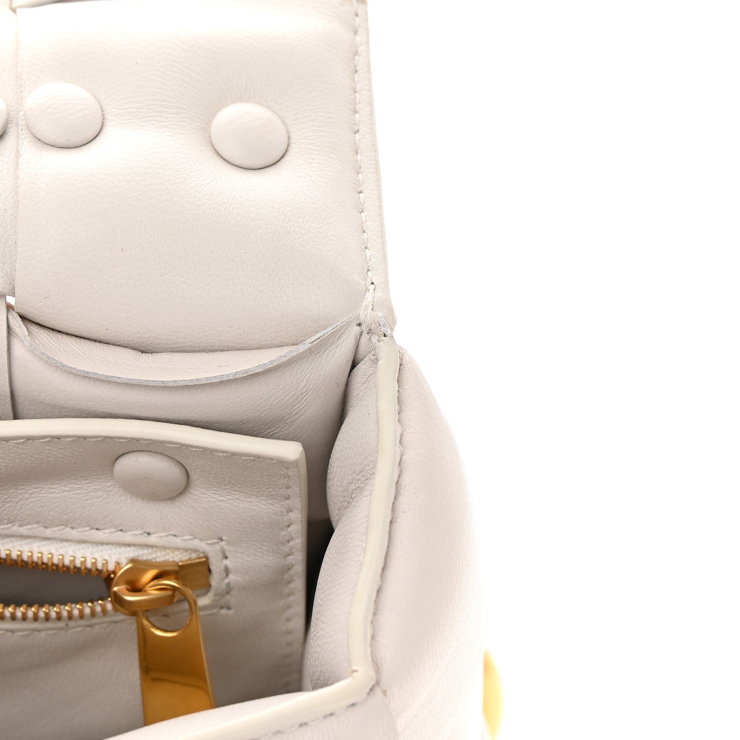 Bottega Veneta Lambskin Maxi Intreccio Padded Chain Cassette Crossbody Bag White 11 of 13