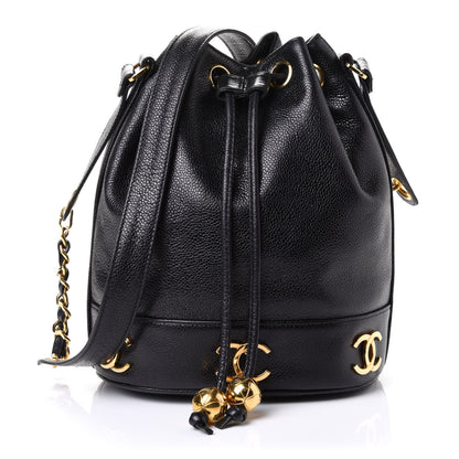 Chanel Caviar CC Drawstring Shoulder Bag Black 1 of 5