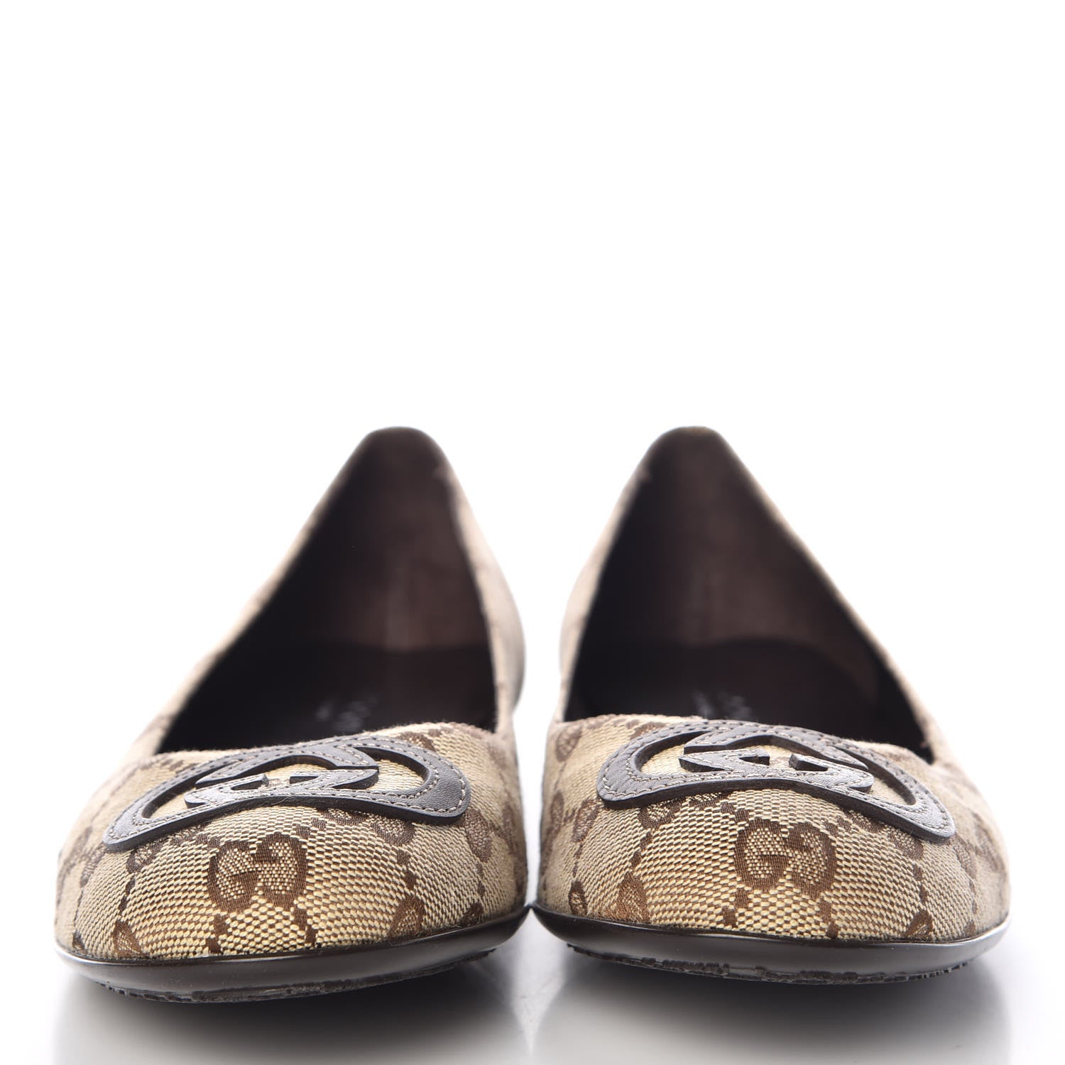 Gucci GG Monogram Ballet Flat 36.5 Beige Ebony 2 of 9