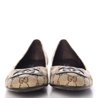 Gucci GG Monogram Ballet Flat 36.5 Beige Ebony 2 of 9