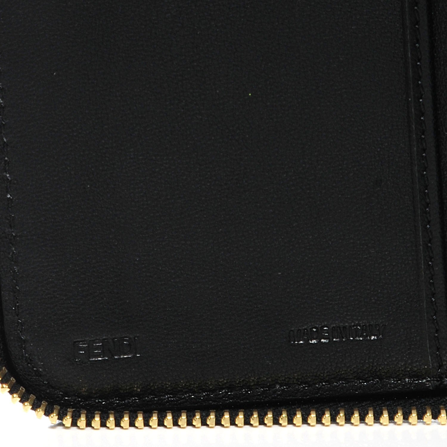 Fendi Pequin Cuoio Vegetale Zip Around Wallet Tobacco Black 6 of 7