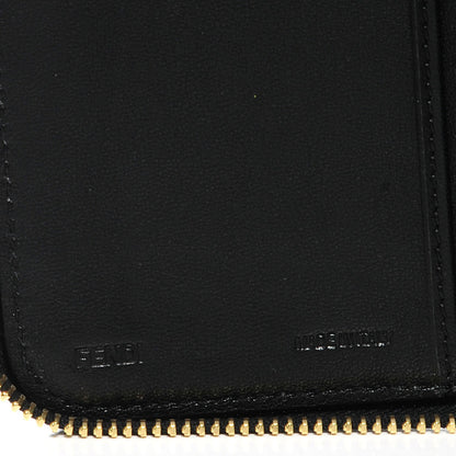 Fendi Pequin Cuoio Vegetale Zip Around Wallet Tobacco Black 6 of 7