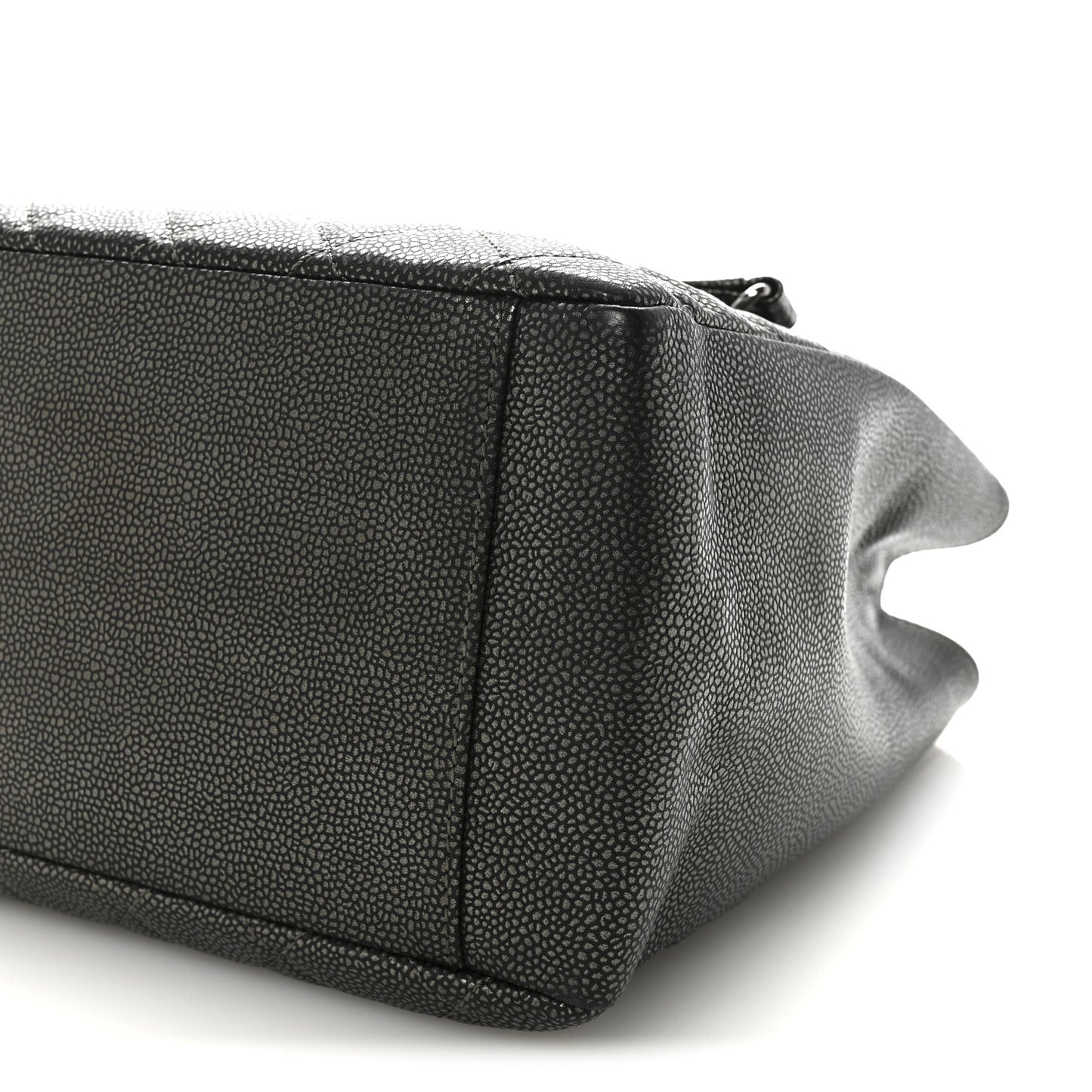 Caviar Quilted Grand Shopping Tote GST Dark Silver