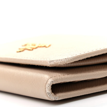 Prada Saffiano Metal Tri-Fold Wallet Cipria 6 of 11