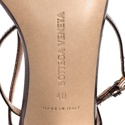 Bottega Veneta Metallic Lambskin Stretch Multi Strap 90mm Sandals 40 Fondant 6 of 7