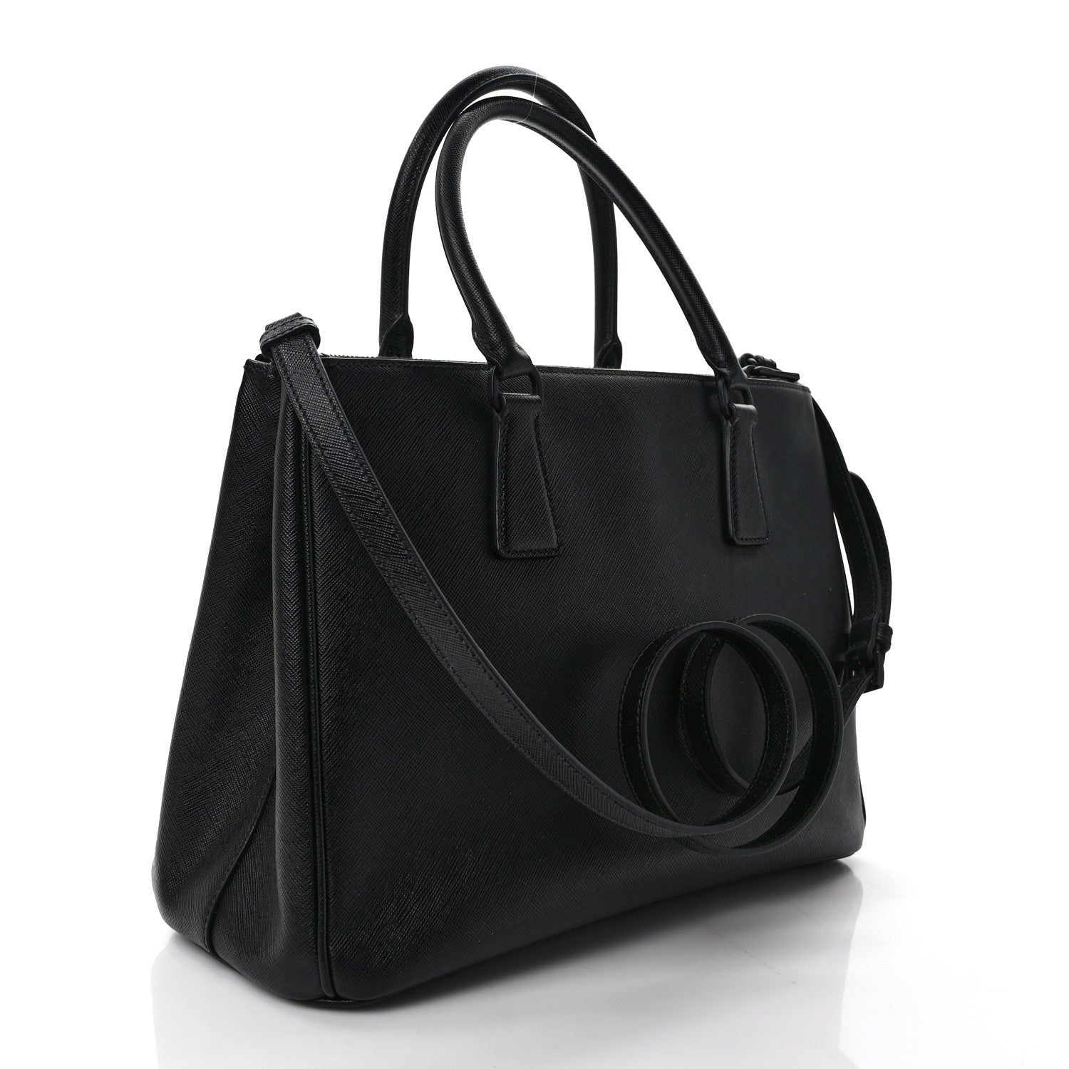 Prada Saffiano Lux Monochrome Large Galleria Double Zip Tote Black 3 of 8