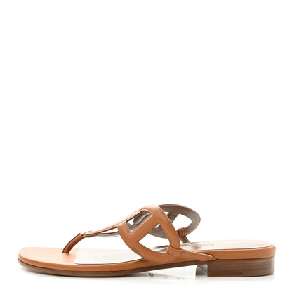 Hermes Nappa Womens Beach Sandals 36 Beige Dore 1 of 8