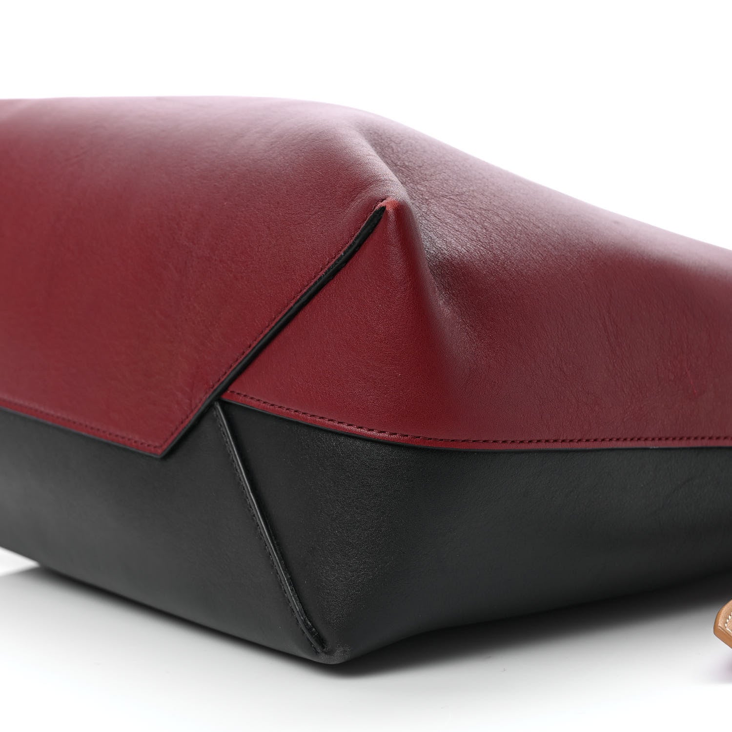 Celine Shiny Smooth Calfskin Small Twisted Cabas Dark Ruby Navy 9 of 11