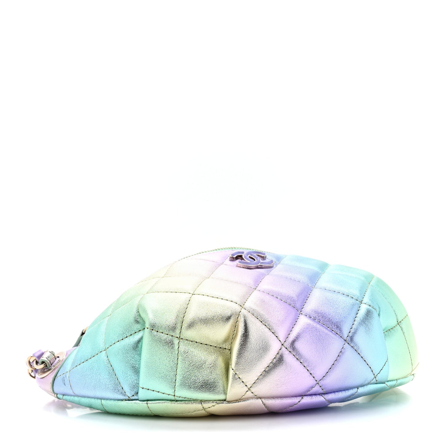 Gradient Metallic Lambskin Quilted Walking Mood Waist Bag Fanny Pack Pink Purple Green