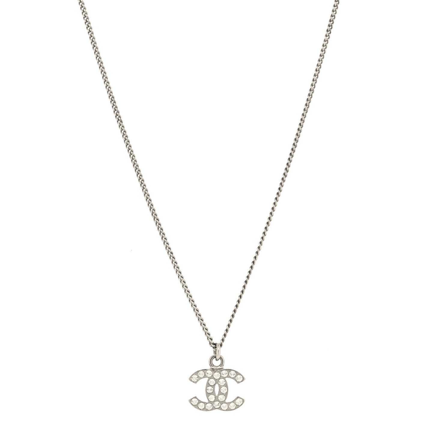 Crystal Timeless CC Necklace Silver