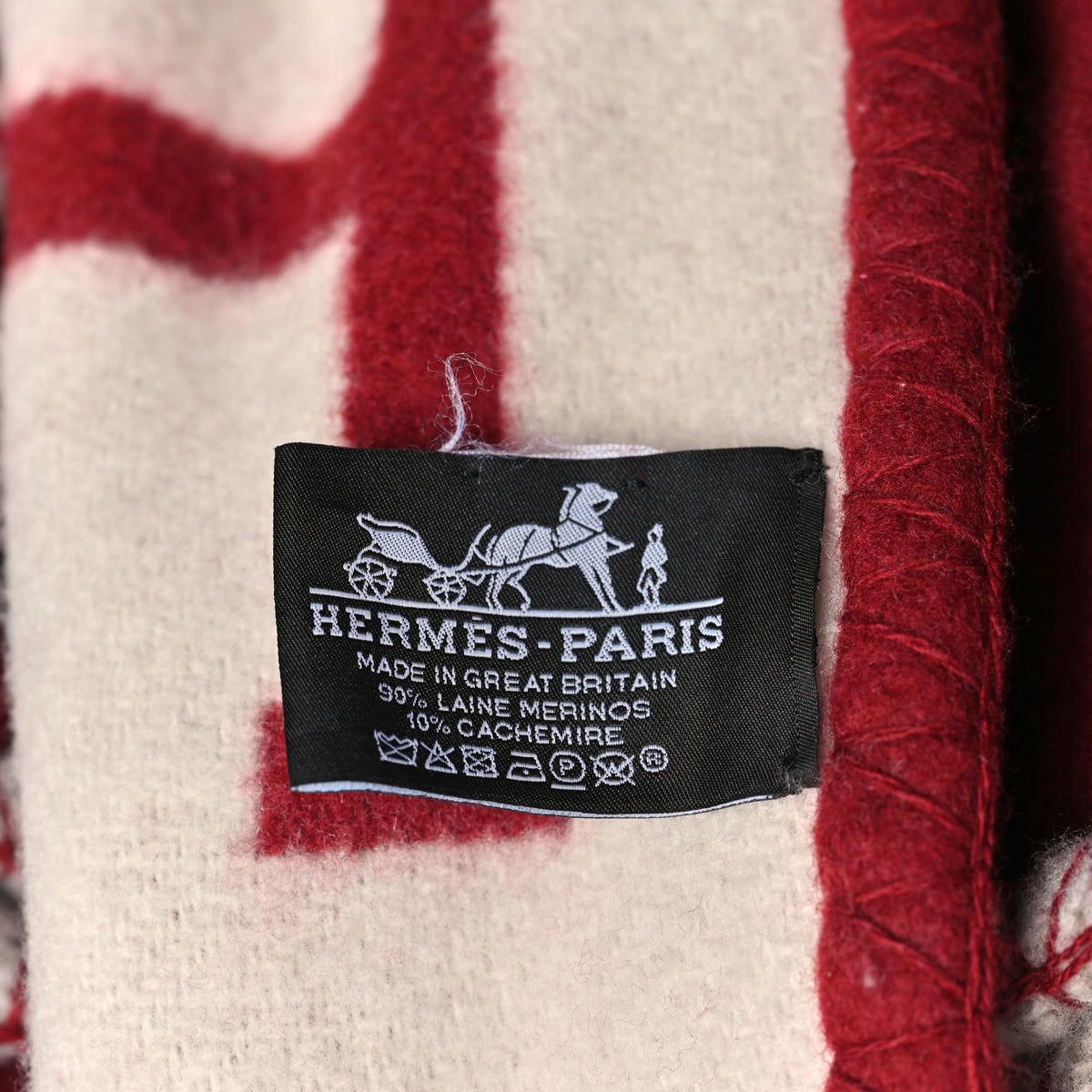 Wool Cashmere Avalon III Blanket Ecru Rouge H