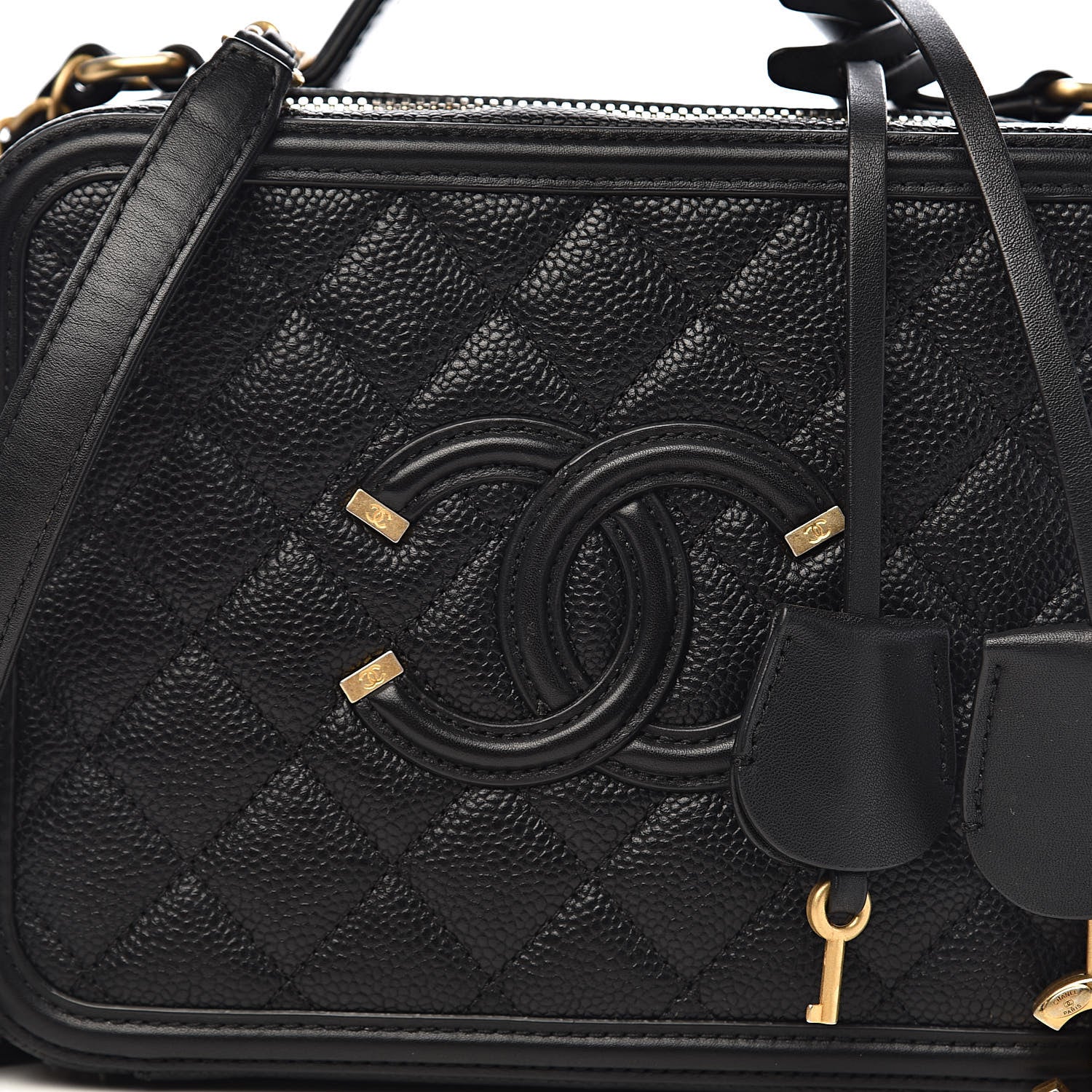 Chanel Caviar Quilted Medium CC Filigree Vanity Case Black 10 of 10