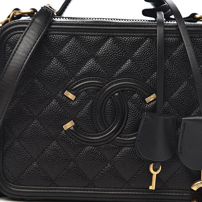 Chanel Caviar Quilted Medium CC Filigree Vanity Case Black 10 of 10