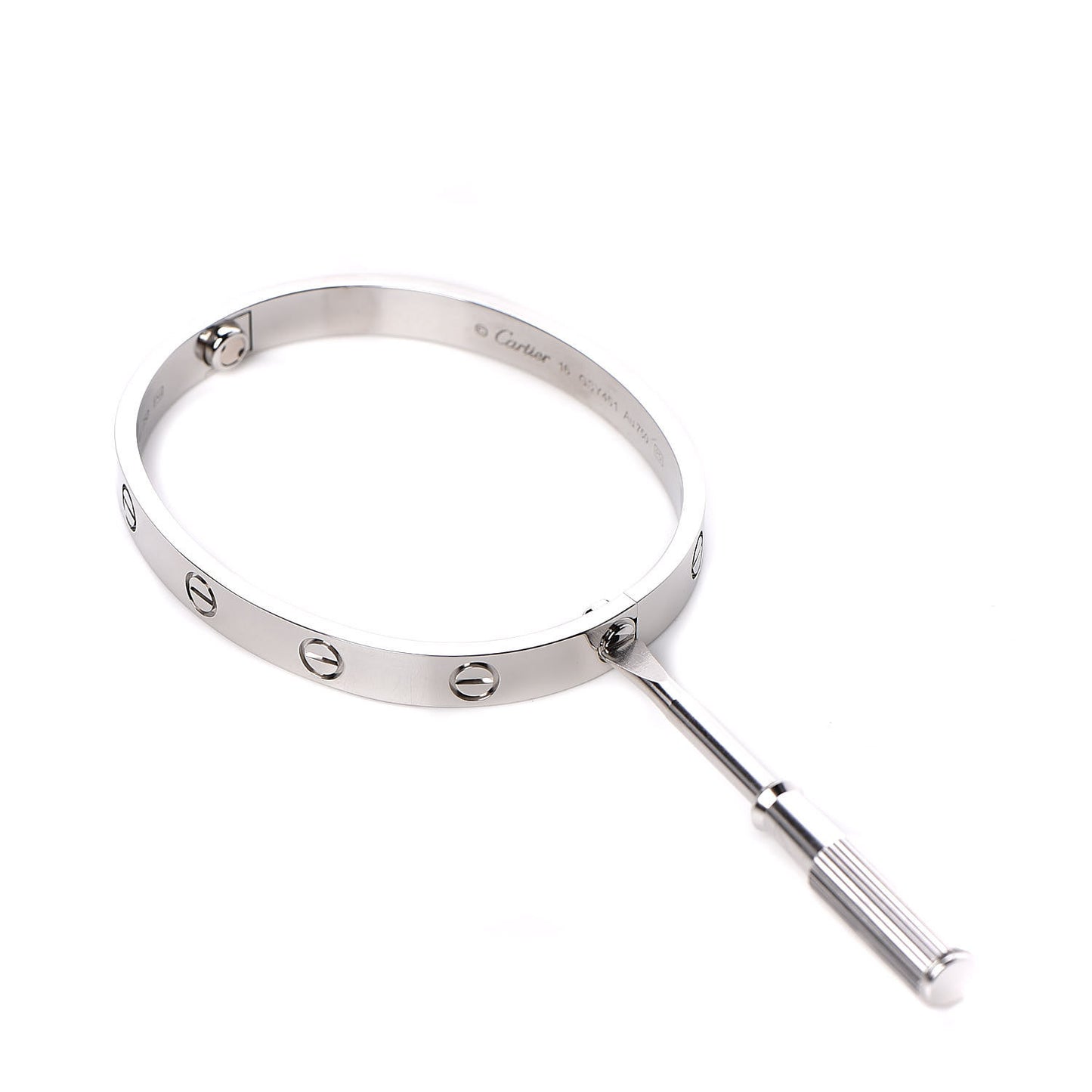 18K White Gold LOVE Bracelet 16