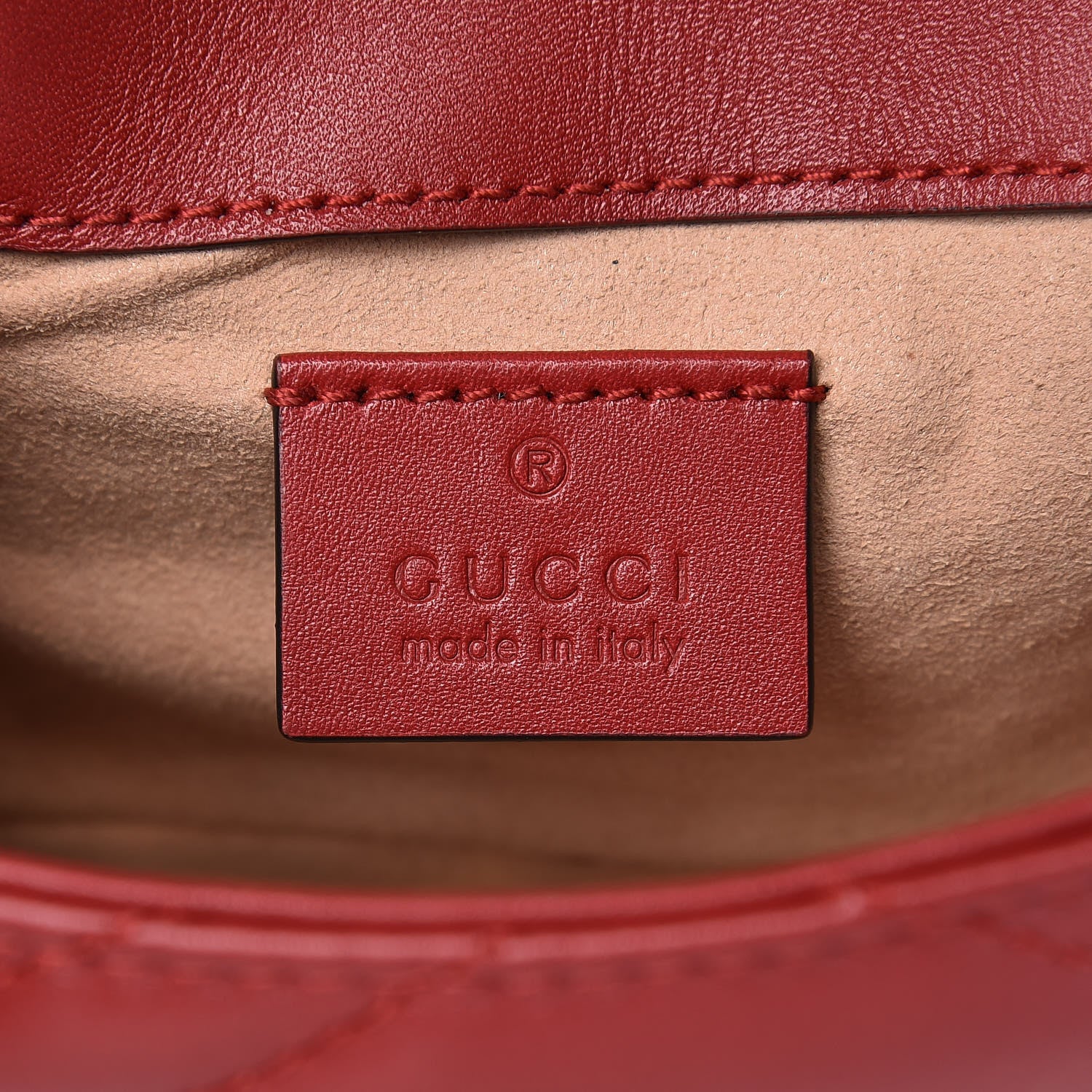Gucci Calfskin Matelasse Super Mini GG Marmont Shoulder Bag Hibiscus Red 6 of 11