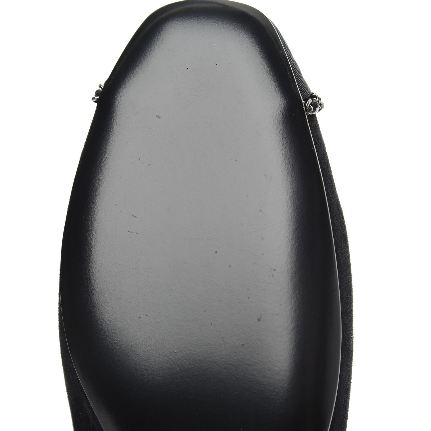 Chanel Suede Cap Toe Chain Moccasin Loafers 39 Black 11 of 12
