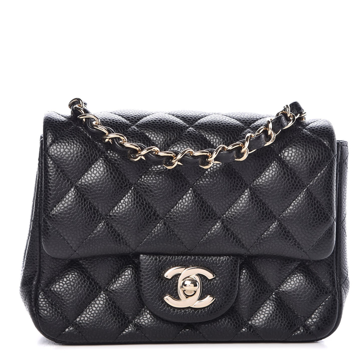 Caviar Quilted Mini Square Flap Black