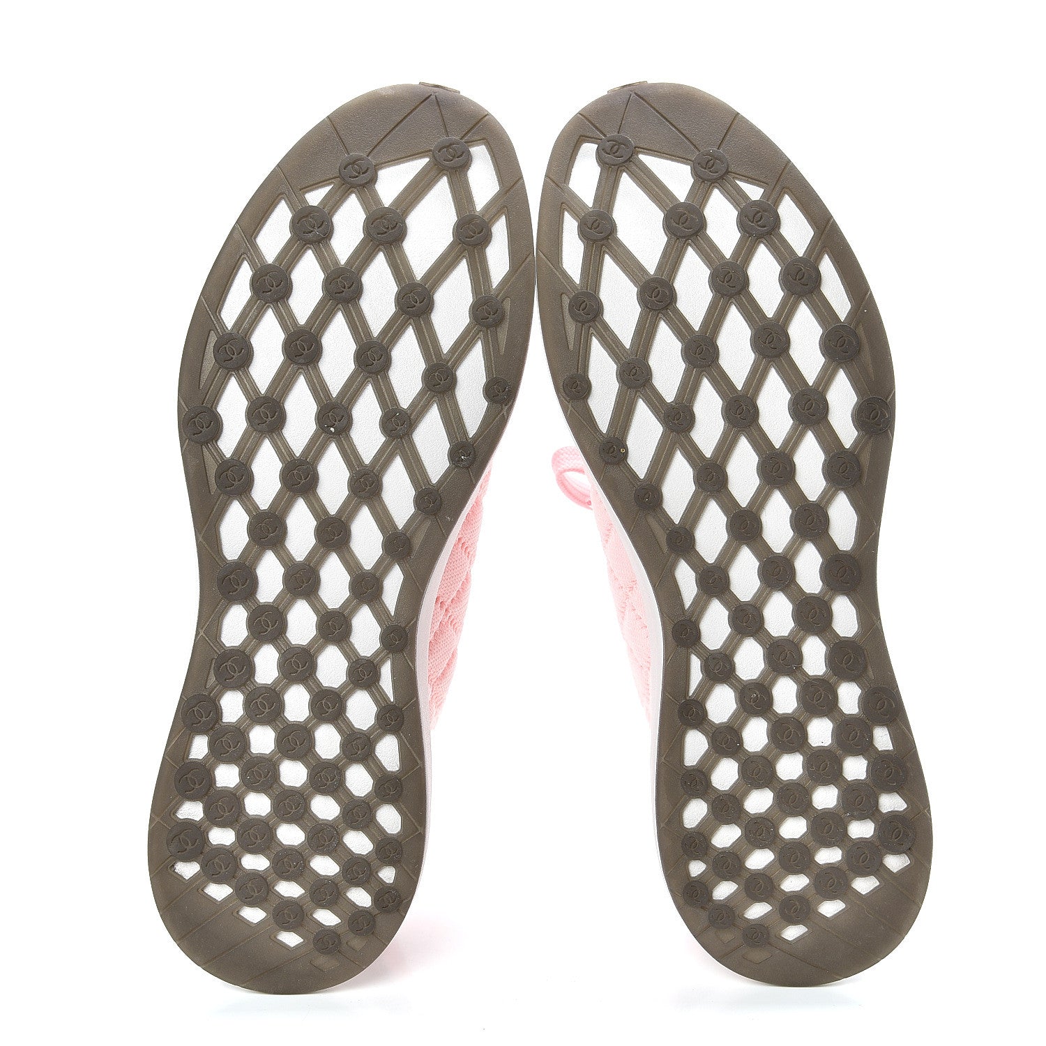 Chanel Mixed Fibers Quilted Womens CC Sneakers 39 Pink 5 of 6