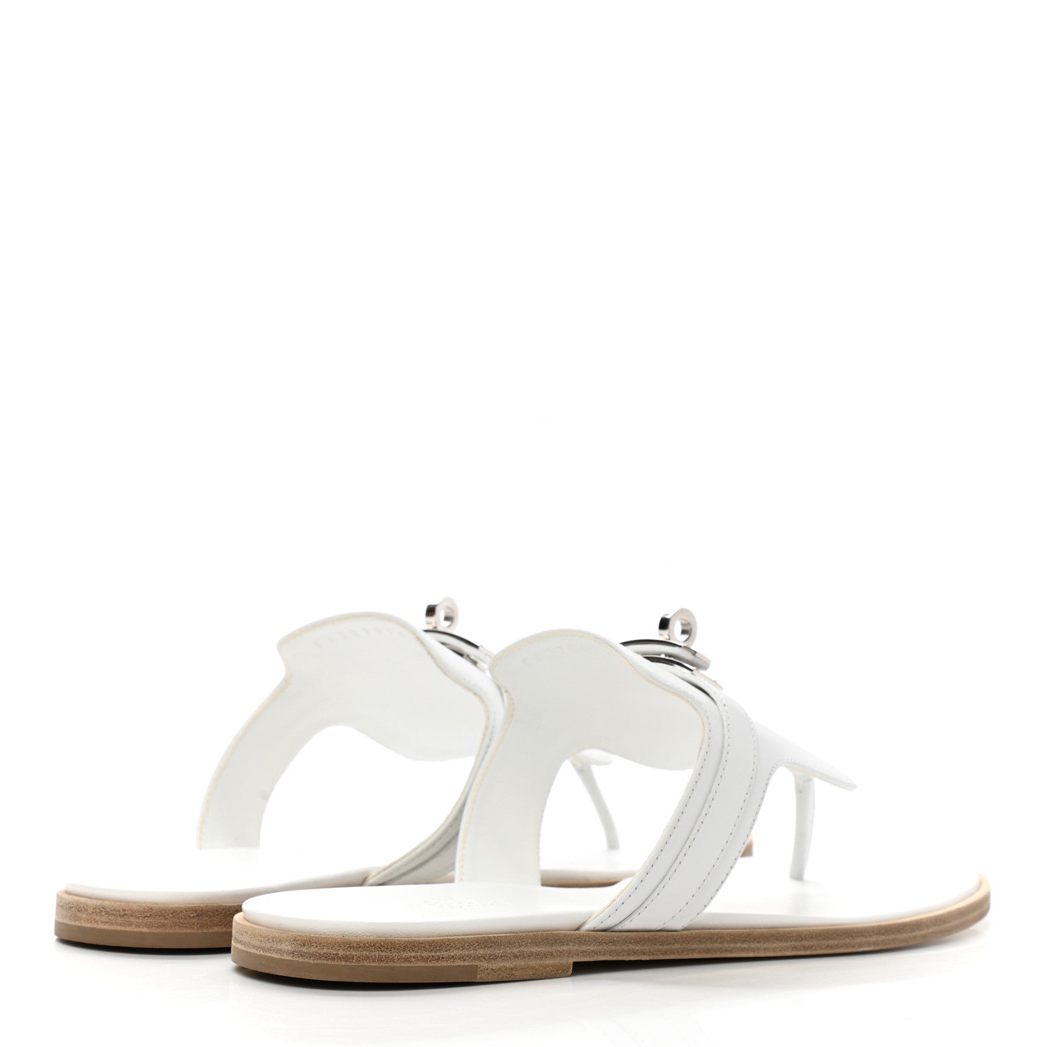 Hermes Calfskin Womens Elixir Sandals 39 White 4 of 9