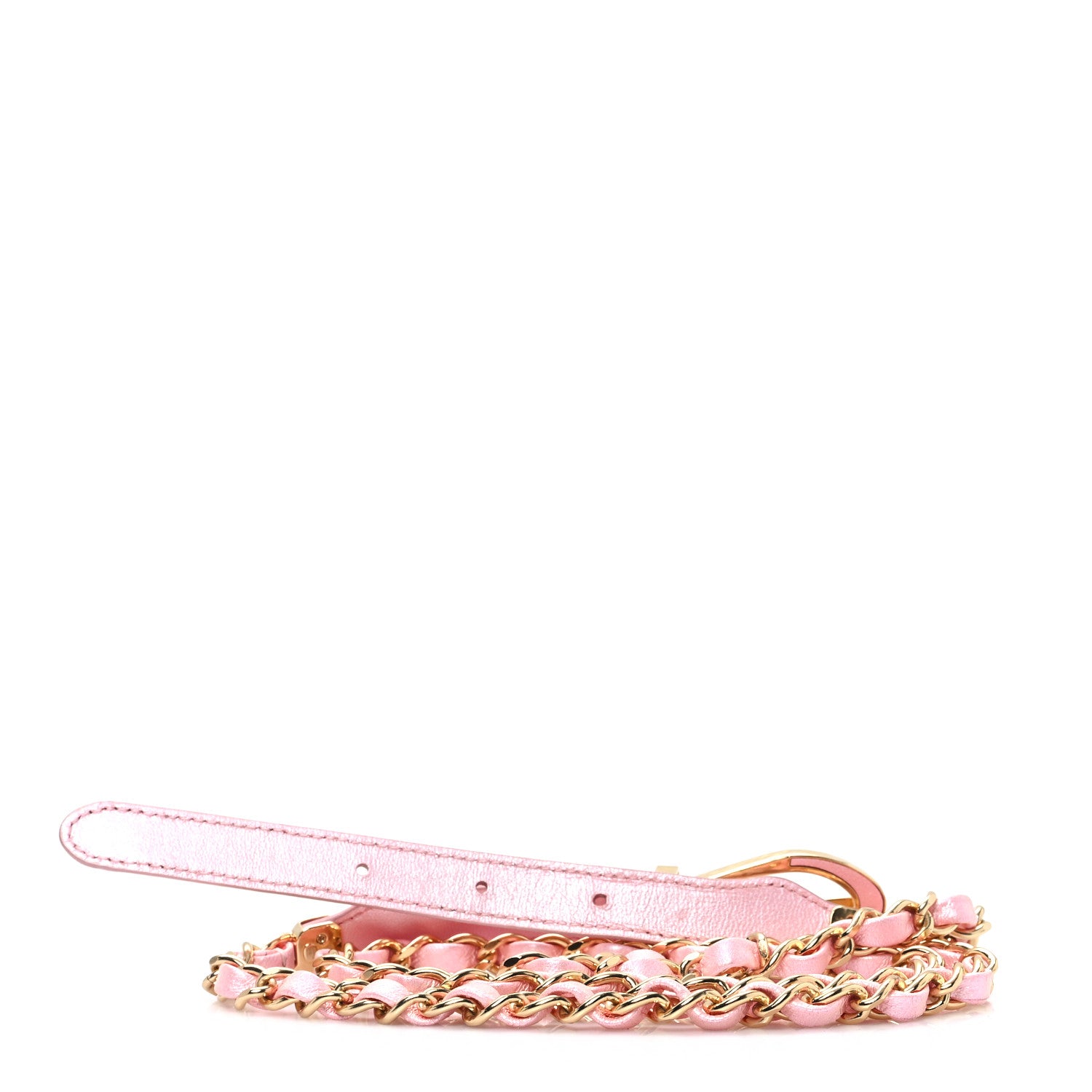 Chanel Iridescent Lambskin Metal Chain Belt M Light Pink 2 of 5