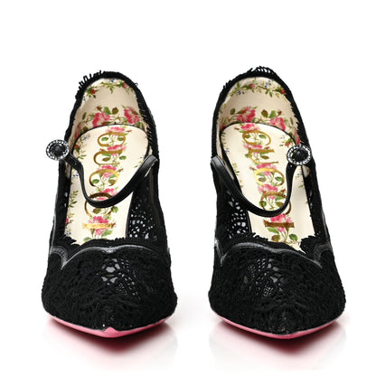 Gucci Lace Pizzo Venice Pumps 39.5 Black 2 of 7