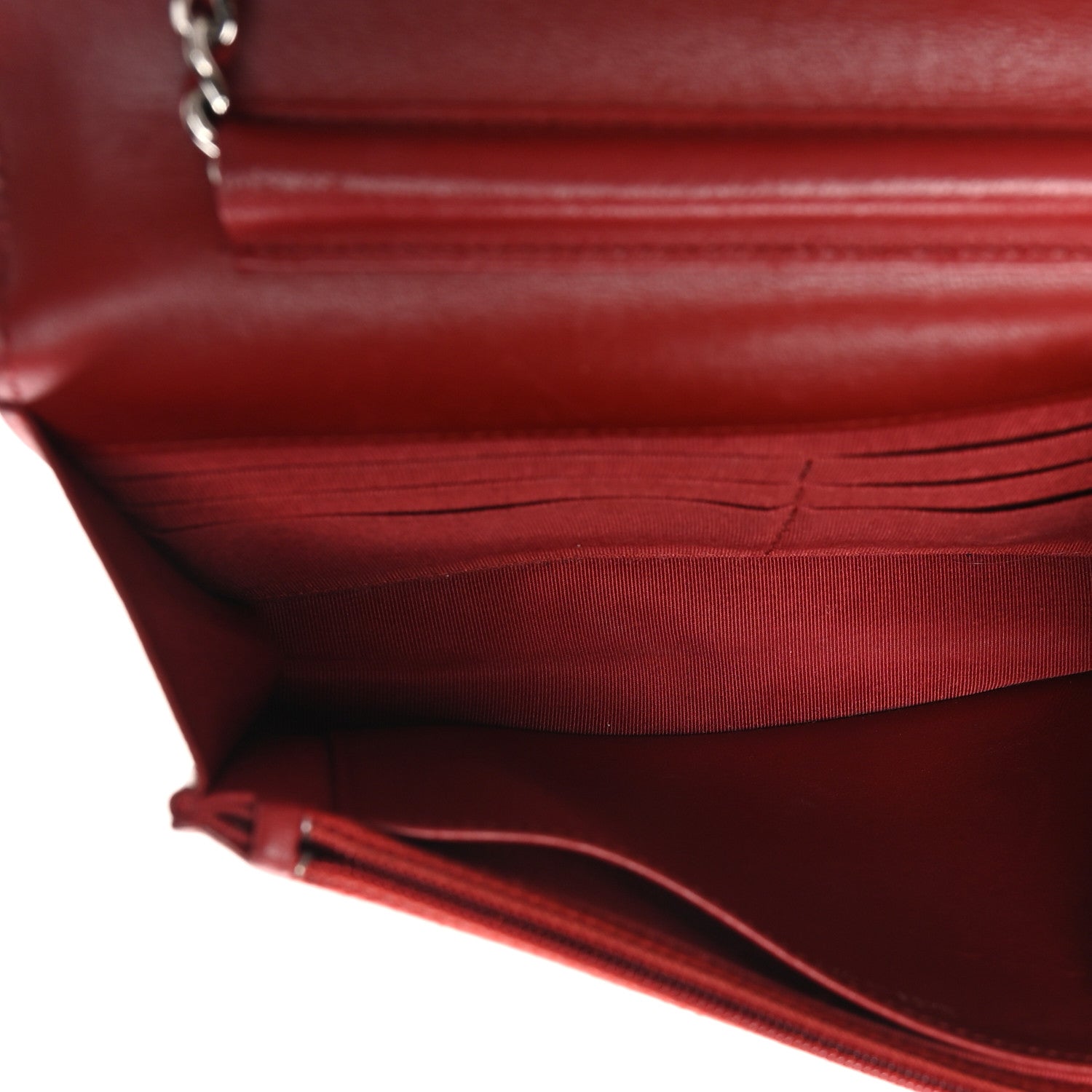 Chanel Lambskin Quilted Wallet On Chain WOC Red 5 of 11