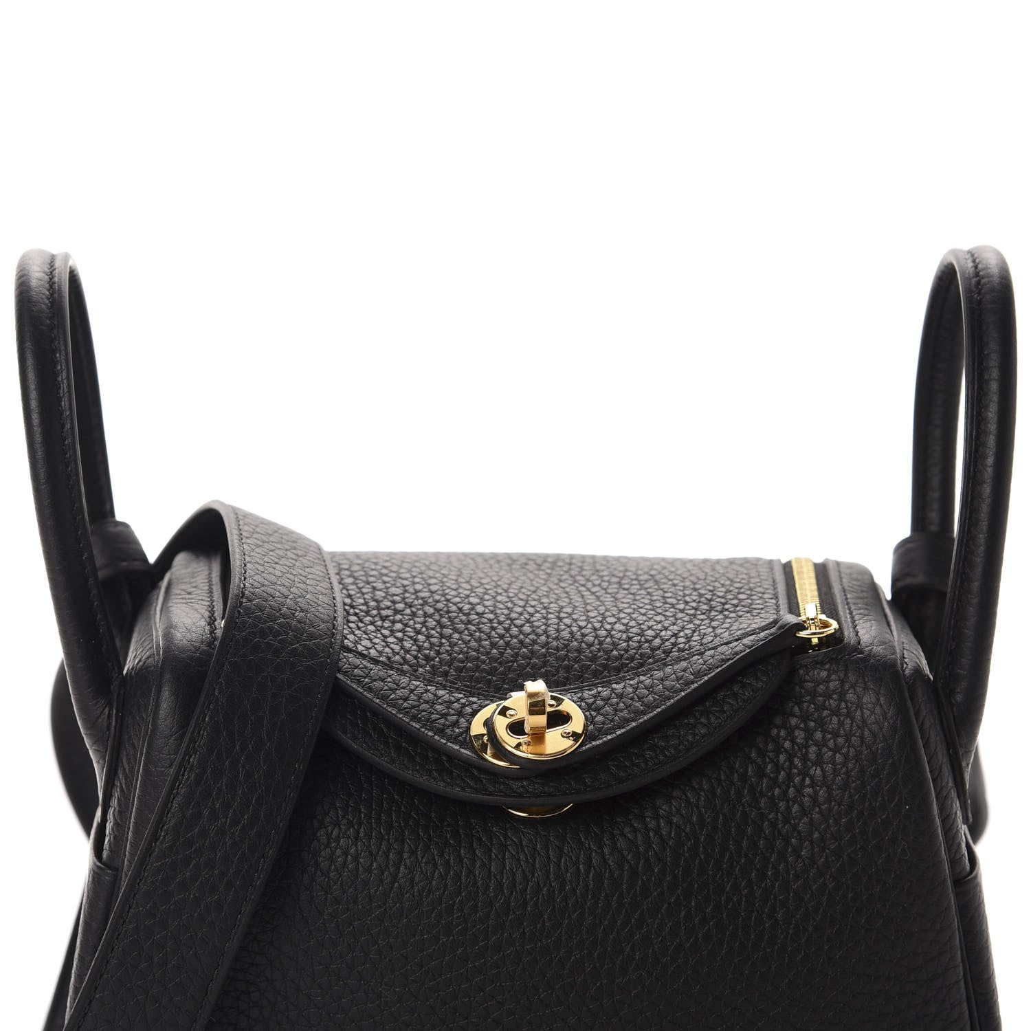 Hermes Taurillon Clemence Mini Lindy 20 Black 8 of 11