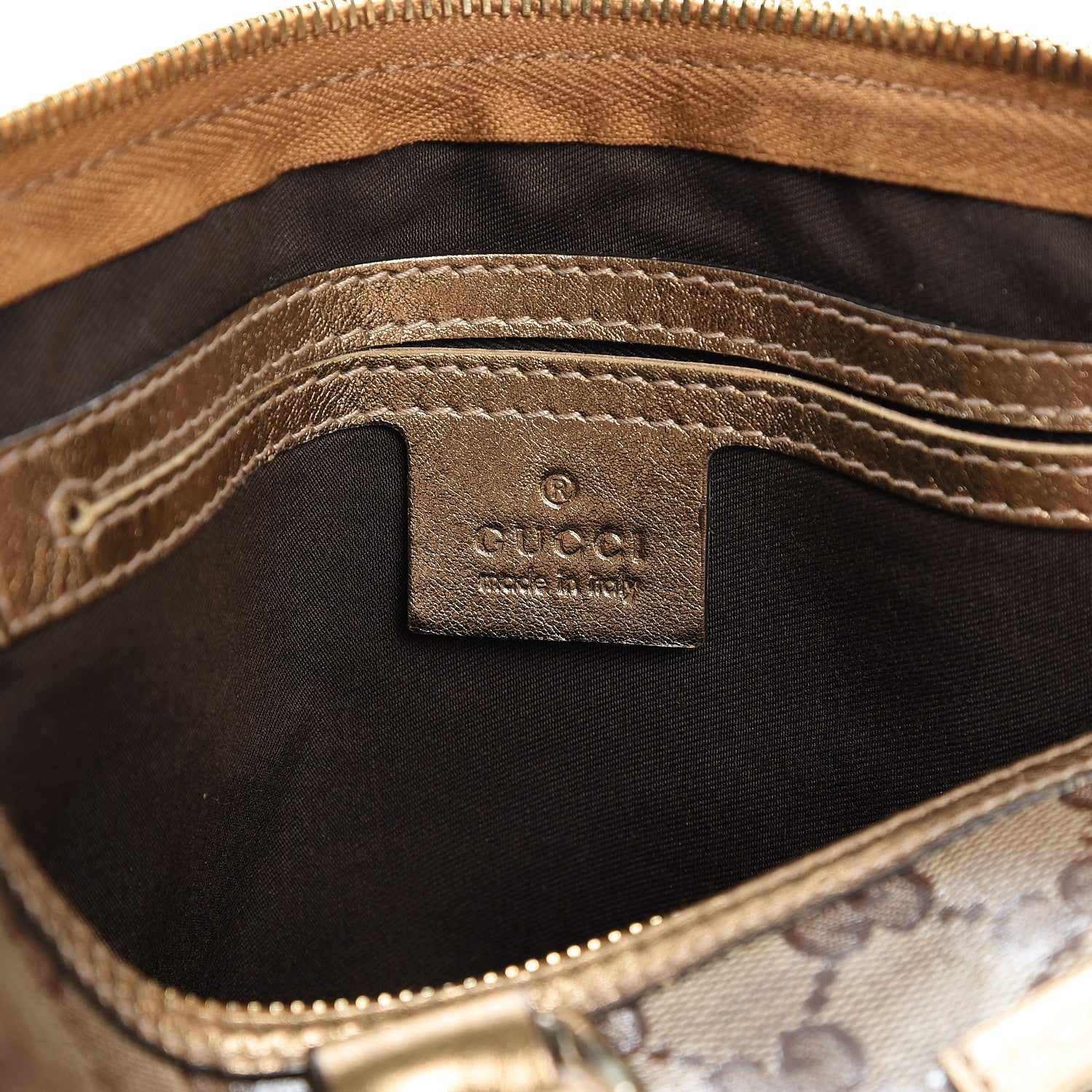 Gucci Crystal Monogram Medium Joy Boston Gold 7 of 25