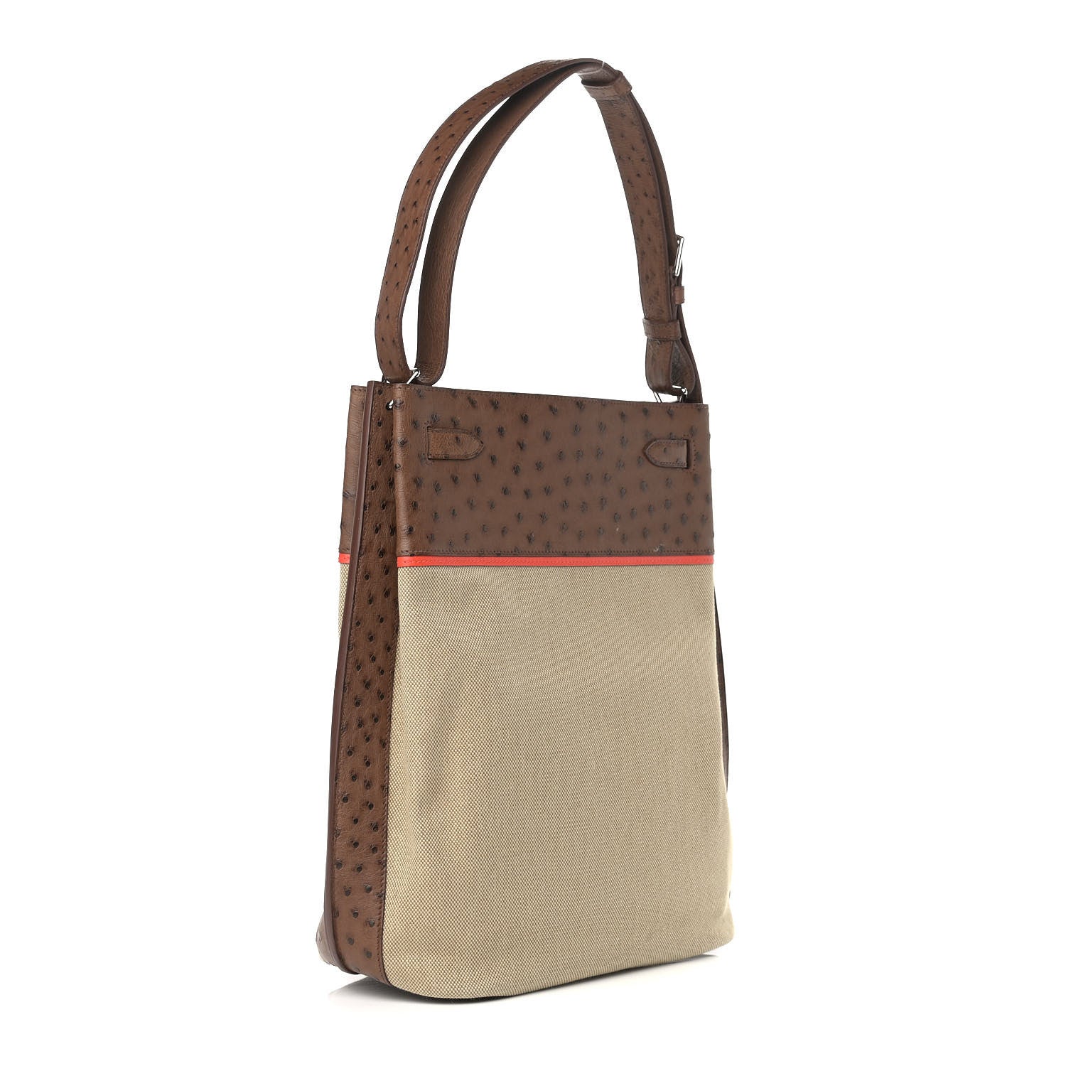 Hermes Ostrich Toile So Kelly 26 Etrusque 2 of 9