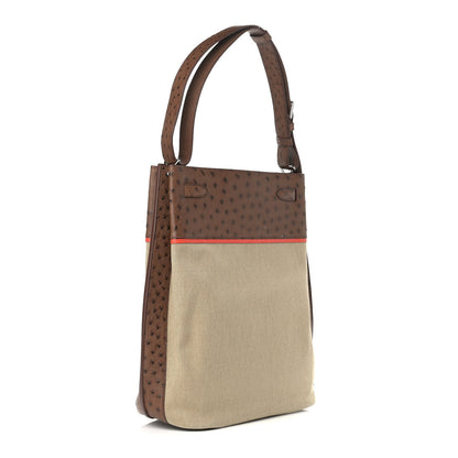 Hermes Ostrich Toile So Kelly 26 Etrusque 2 of 9
