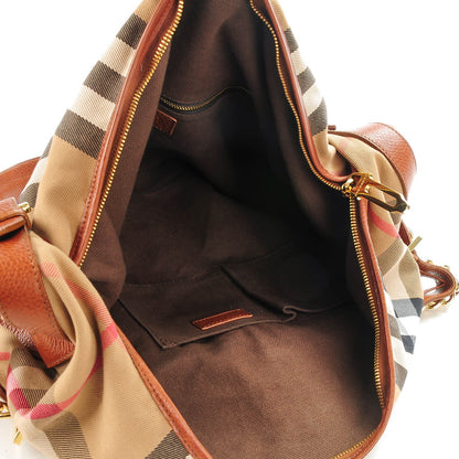 Burberry House Check Chain Hobo Tan 5 of 8