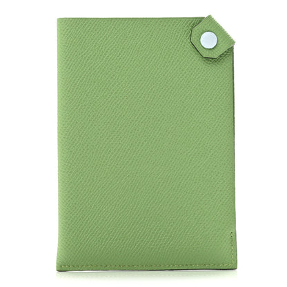 Hermes Epsom Tarmac Dot PM Passport Holder Vert Criquet Bleu Brume 1 of 8