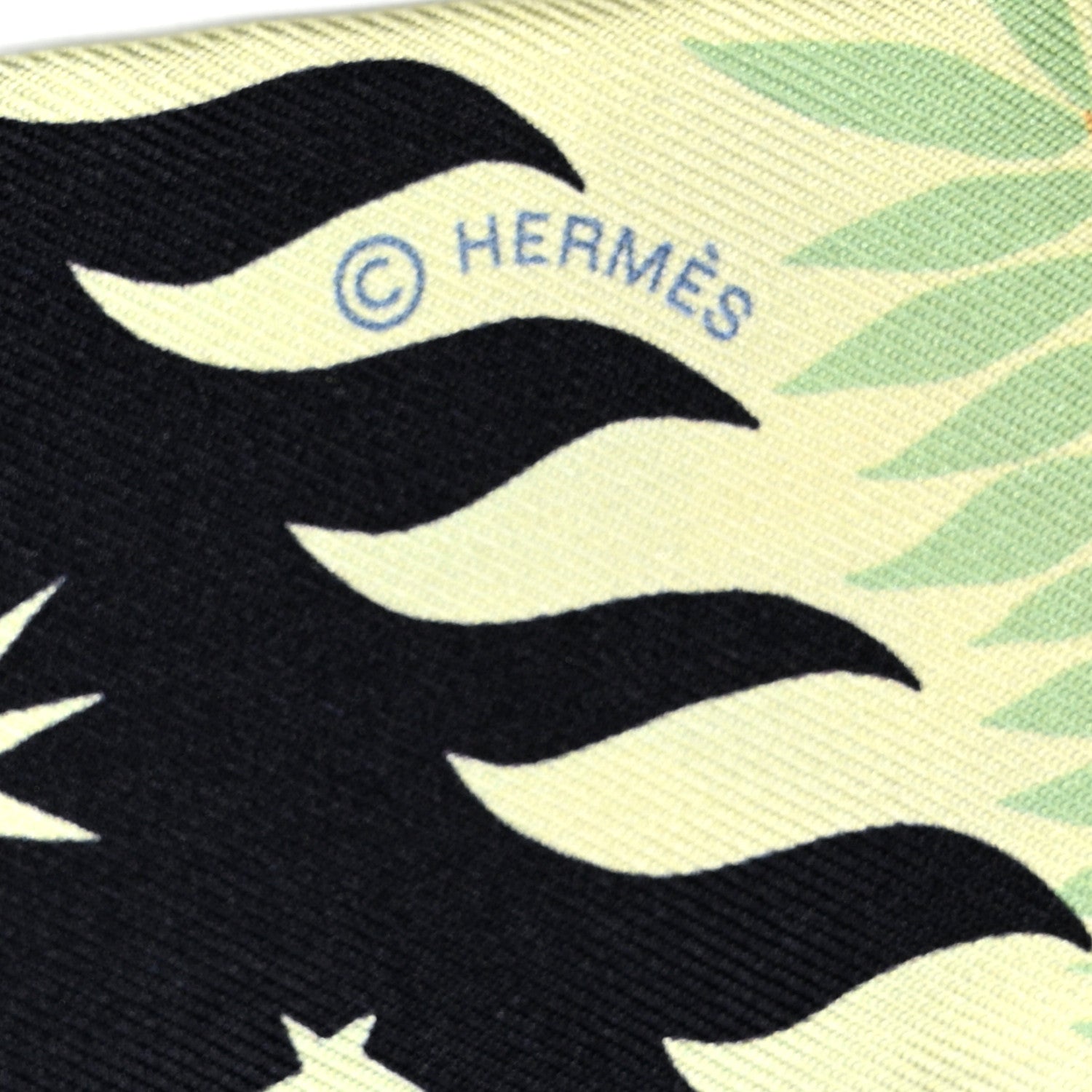 Hermes Silk Sous Le Charme D Orphee Twilly Bleu Black Jaune Soufre 4 of 4