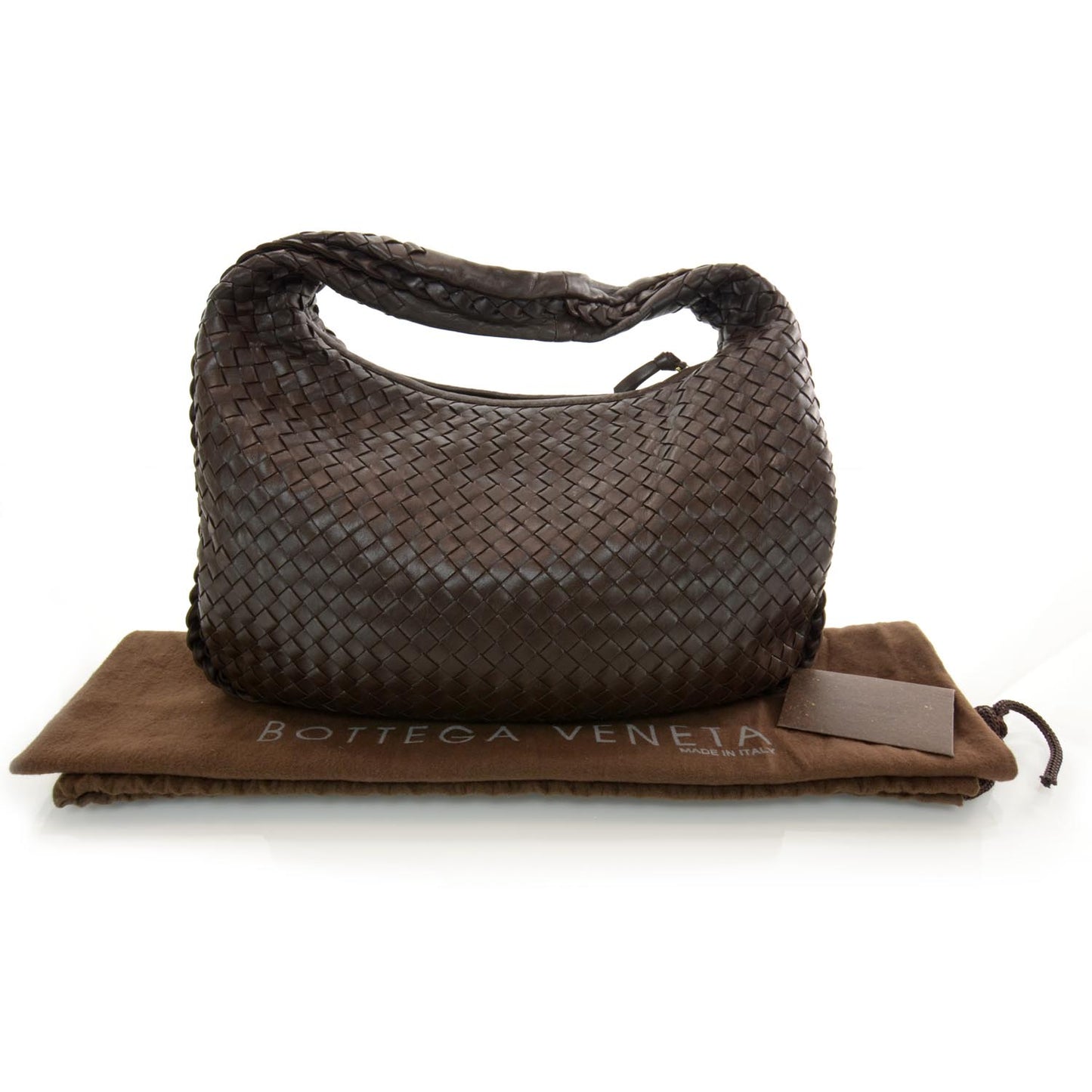 Nappa Intrecciato Medium Veneta Hobo Ebano