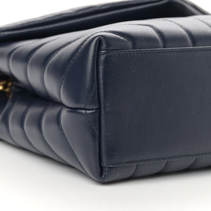Saint Laurent Calfskin Y Quilted Monogram Small Loulou Chain Satchel Denim Brut 9 of 13