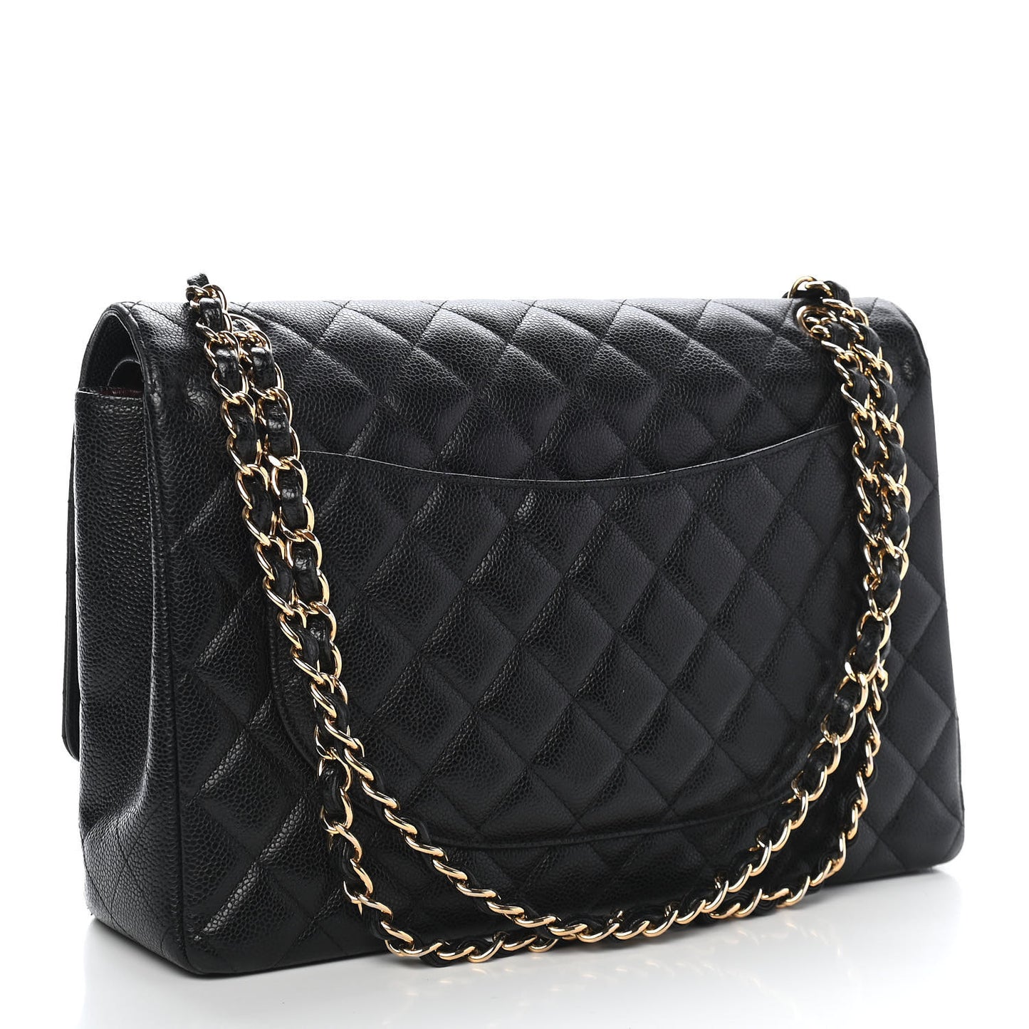 Caviar Quilted Maxi Double Flap Black