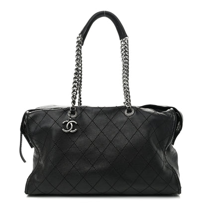 Chanel Calfskin Stitched Large Bowling Bag Black 1 of 14