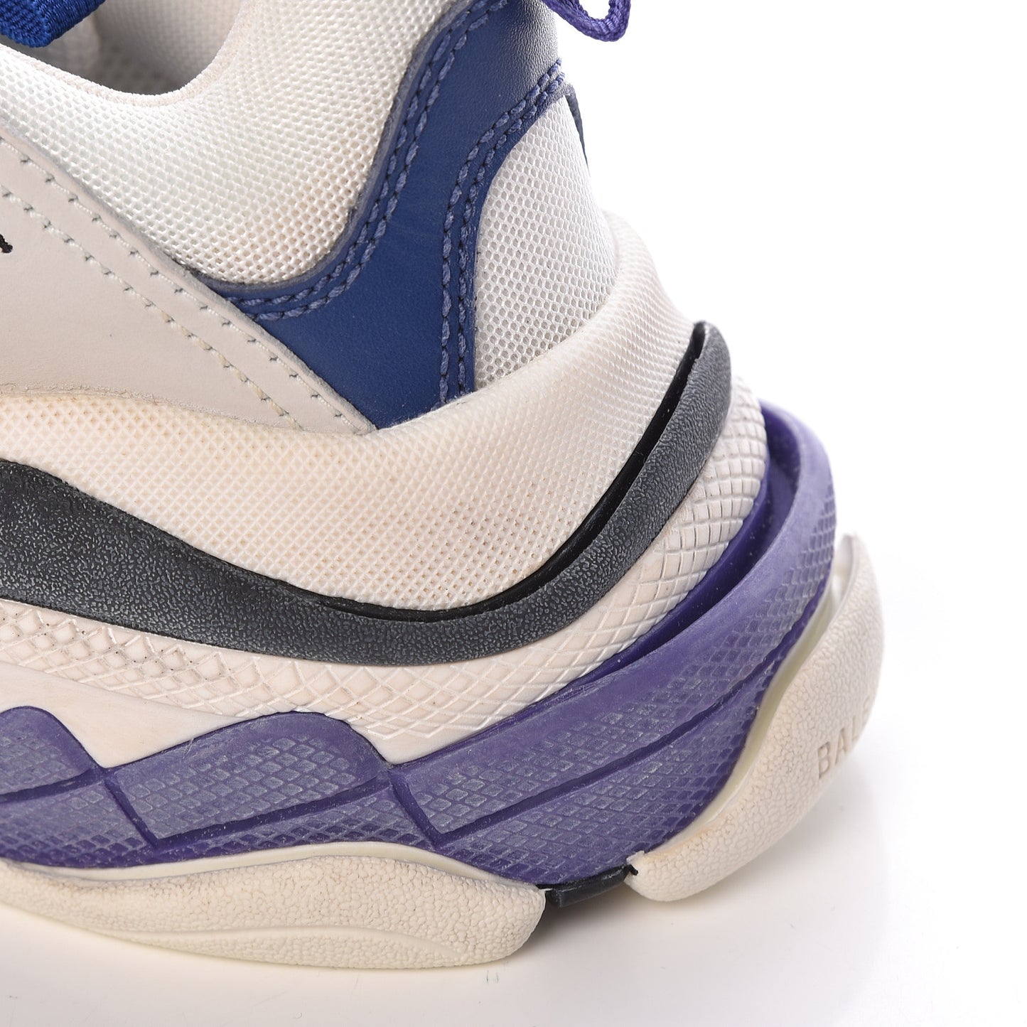 Mesh Nubuck Womens Triple S Sneakers 38 White Bleu Violet